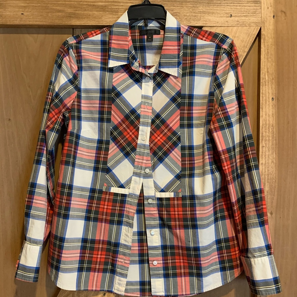 J Crew plaid tuxedo shirt